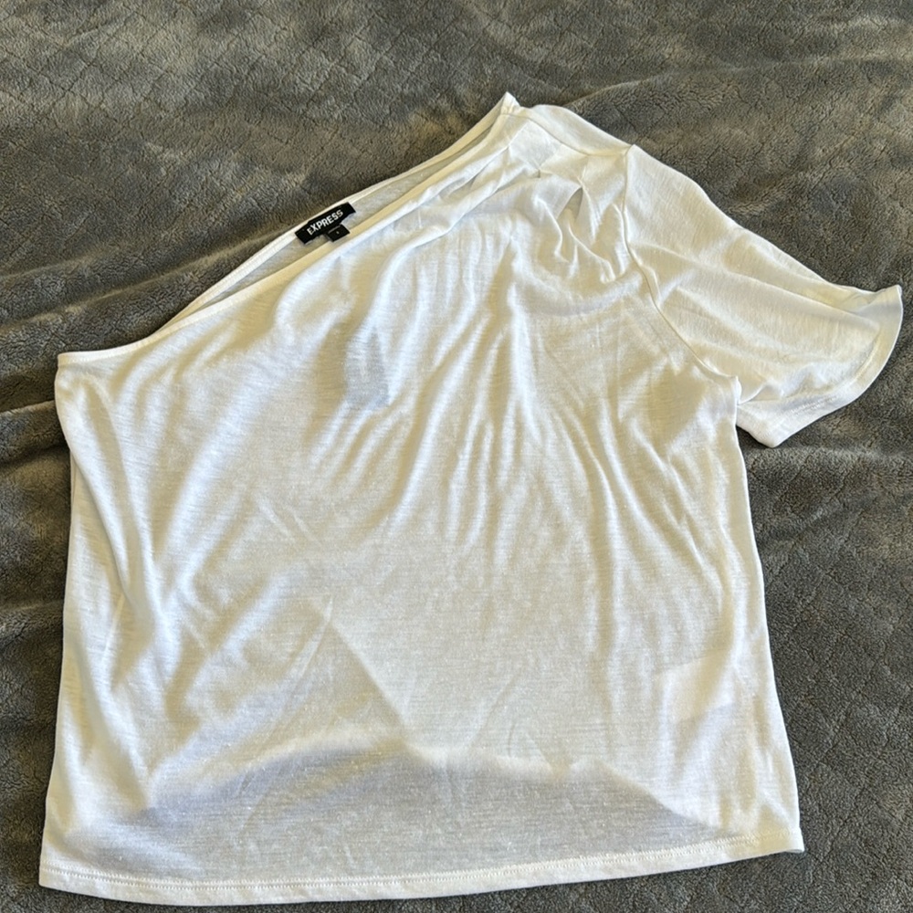 Womens Express  Off-the Shoulder White Shirt